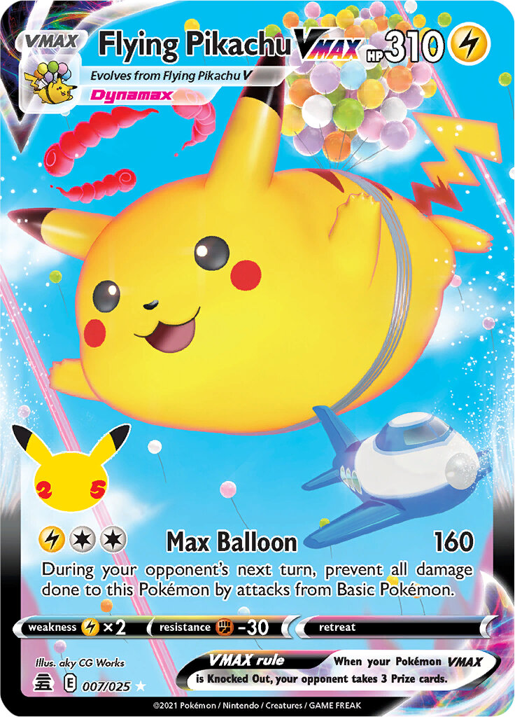 Pokemon Surfing Pikachu Vmax 25th Anniversary Celebrations 009//025 Ultra Rare...